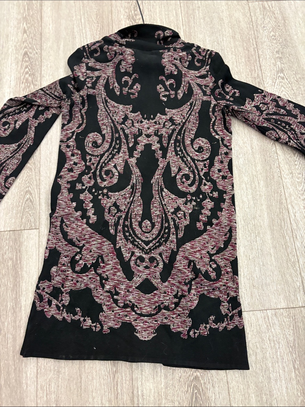 Free People Black Dress with Mauve Paisley Jacquard